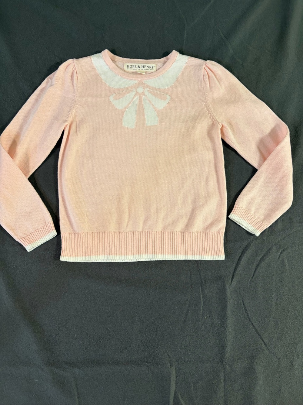 Pink Bow-Accent Girls' Sweater
